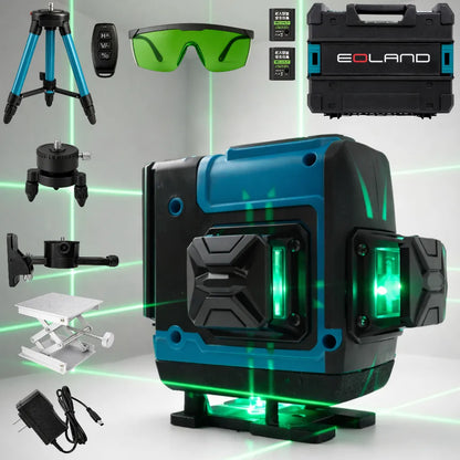 Nivel Laser 12 Lineas Verde 360 + Tripode 1.5m Ajustable