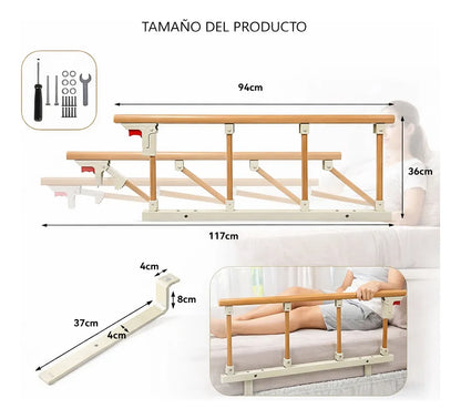 Baranda Cama Seguridad Bebe Reja Barrera Plegable Ancianos