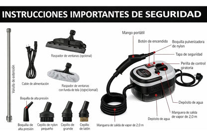 Limpiador De Vapor Presión Alta Temperatura 2500w Blanco