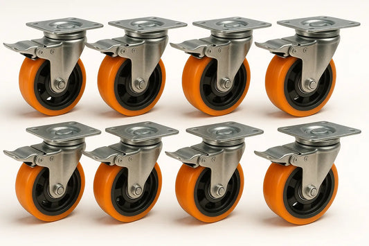 X8 Rueda Giratoria Naranja Rueda Industrial Multiuso 5 Pulgadas