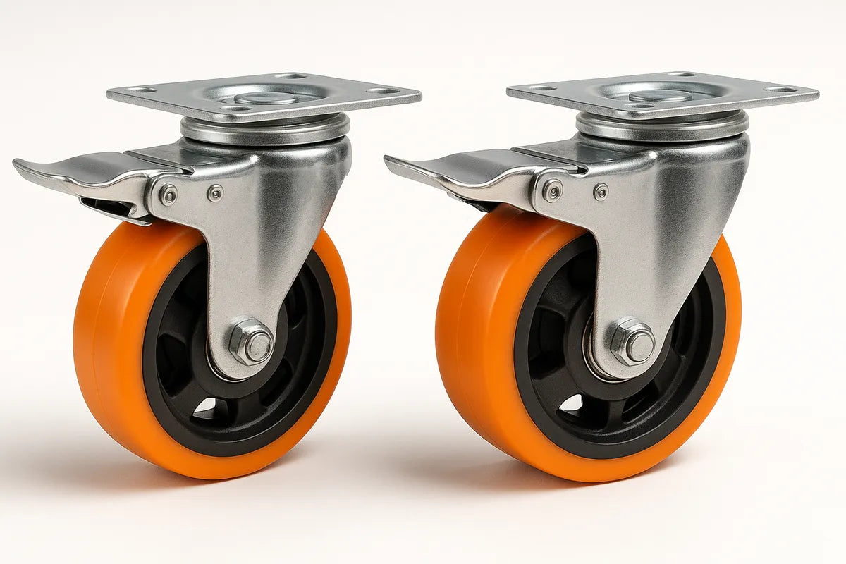 X2 Rueda Giratoria Naranja Rueda Industrial Multiuso 5 Pulgadas
