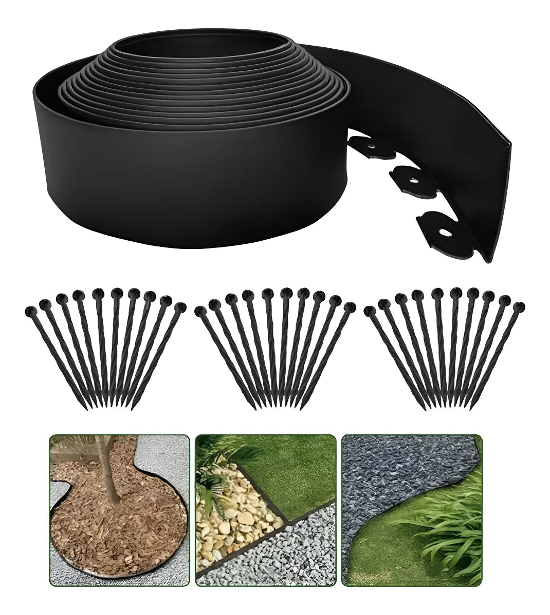 Separador Jardin Cesped Piedras Pasto Plantas Exterior 6x10m