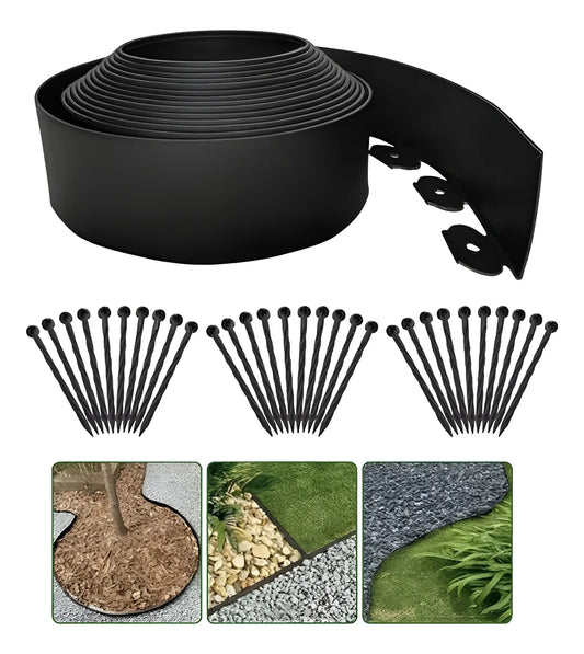 Separador Jardin Cesped Piedras Pasto Plantas Exterior 6x10m