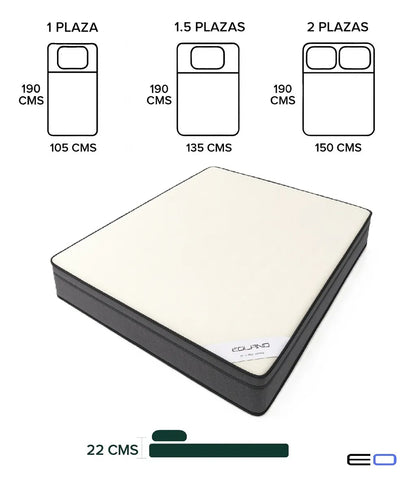 Colchon 1.5 Plaza Super Premium 135x190x22cm