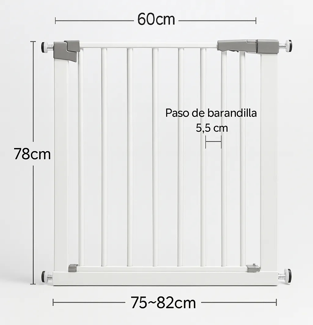 Puerta Seguridad Bebe Mascota 75-82 X 78cm Reja Escalera