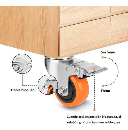 Rueda Giratoria Naranja Rueda Industrial Multiuso 5 Pulgadas