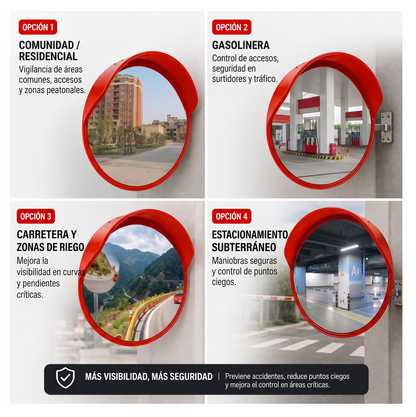 Espejo Convexo 45cm Panorámico Seguridad Exterior Interior