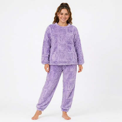 Pijamas De Polar Invierno Mujer Conjunto Chiporro Suave Conejo